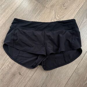 lululemon athletica Black speed up shorts, size 10